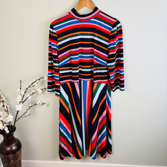 Eloquii Rainbow Stripe A-line Dress Size 16 - Picture 3 of 5